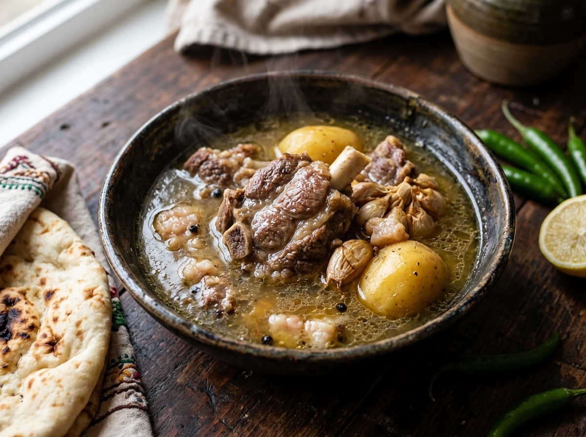 Traditional slow cooked mutton Rosh stew